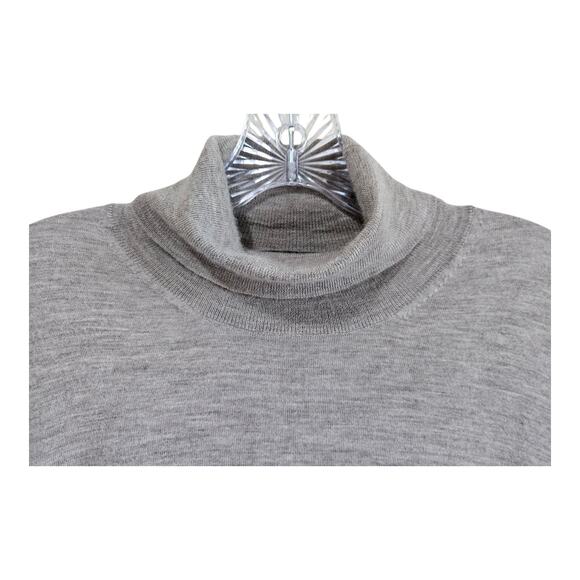 SAKS FIFTH AVENUE Women L Cashmere Sweater Beige Turtleneck Lightweight Base 42" - Picture 3 of 9